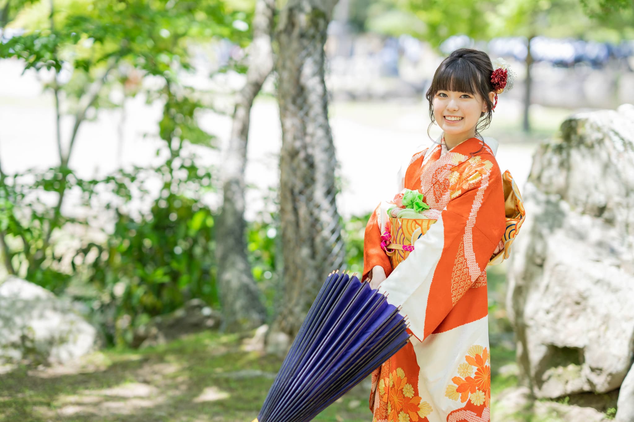 振袖レンタル(成人式)奈良市_フォトスタジオワタナベ(渡辺写真館)奈良押熊店_振袖傘ポーズ